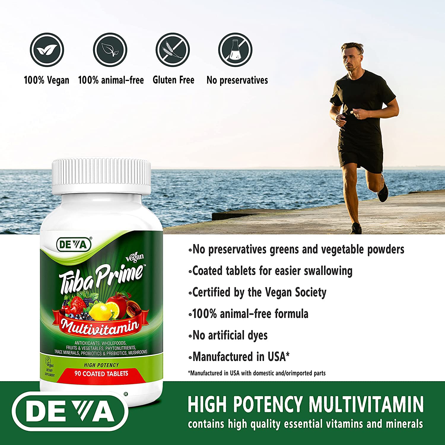 Foto 4 pulgar | Suplemento Multivitamínico Vegano Deva Tuba Prime, 90 Comprimidos, Paquete De 2 - Venta Internacional.