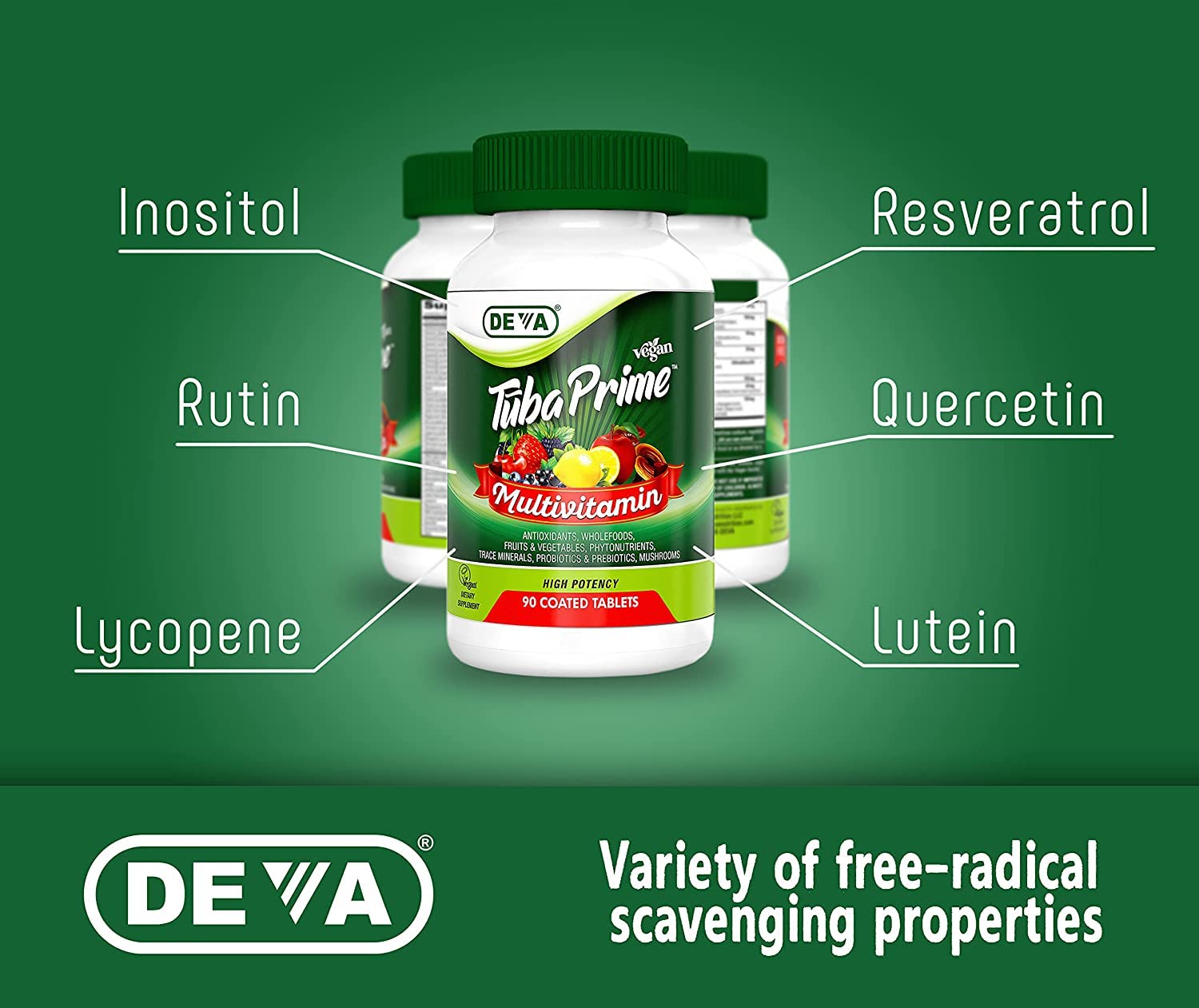 Foto 5 | Suplemento Multivitamínico Vegano Deva Tuba Prime, 90 Comprimidos, Paquete De 2 - Venta Internacional.