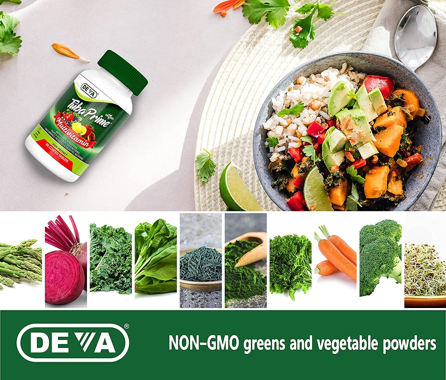 Foto 7 pulgar | Suplemento Multivitamínico Vegano Deva Tuba Prime, 90 Comprimidos, Paquete De 2 - Venta Internacional.