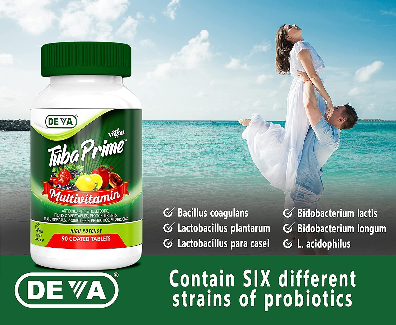 Foto 8 pulgar | Suplemento Multivitamínico Vegano Deva Tuba Prime, 90 Comprimidos, Paquete De 2 - Venta Internacional.