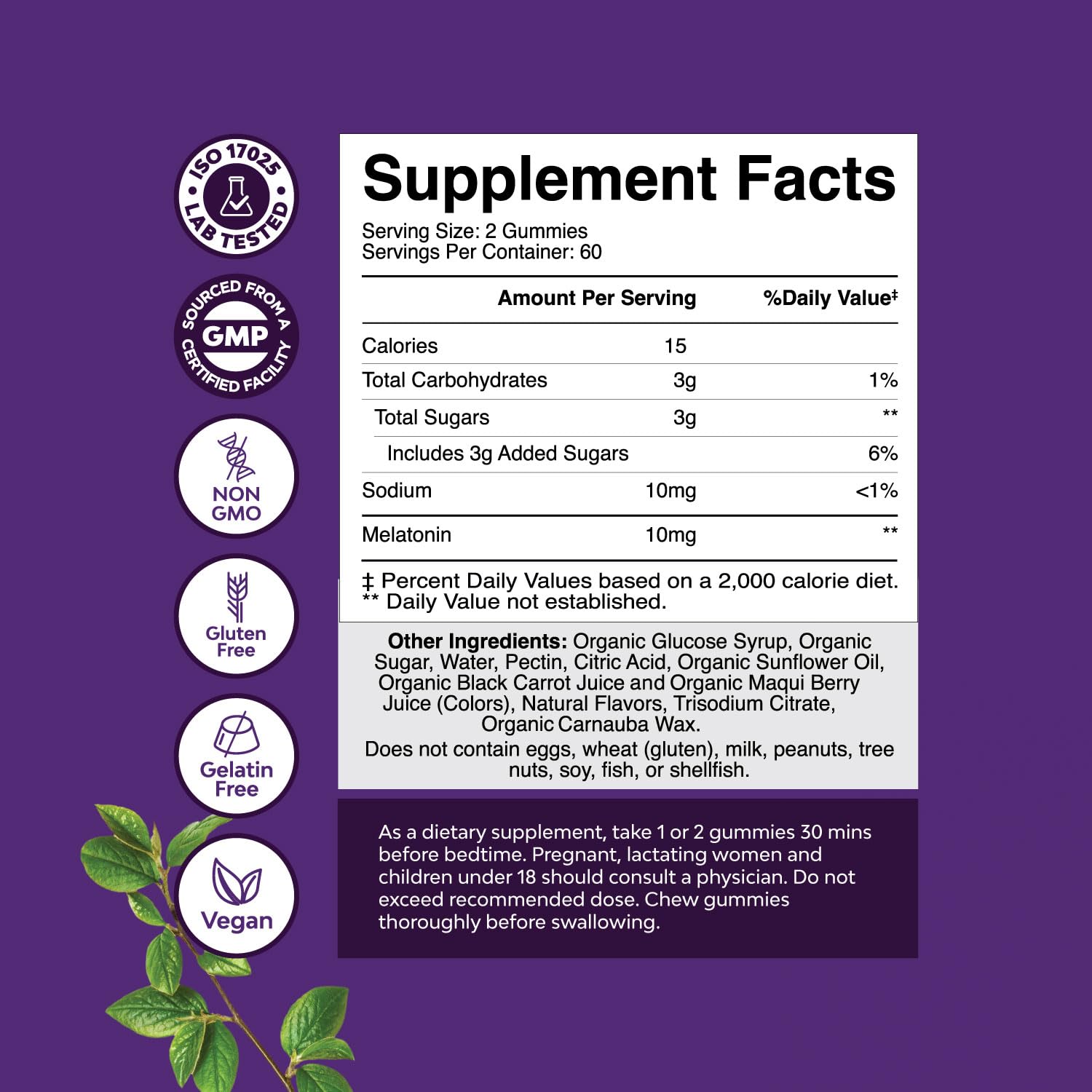 Foto 4 pulgar | Gomitas De Melatonina Natures Craft, 10 Mg, Orgánicas Y Veganas, 60 Días - Venta Internacional.