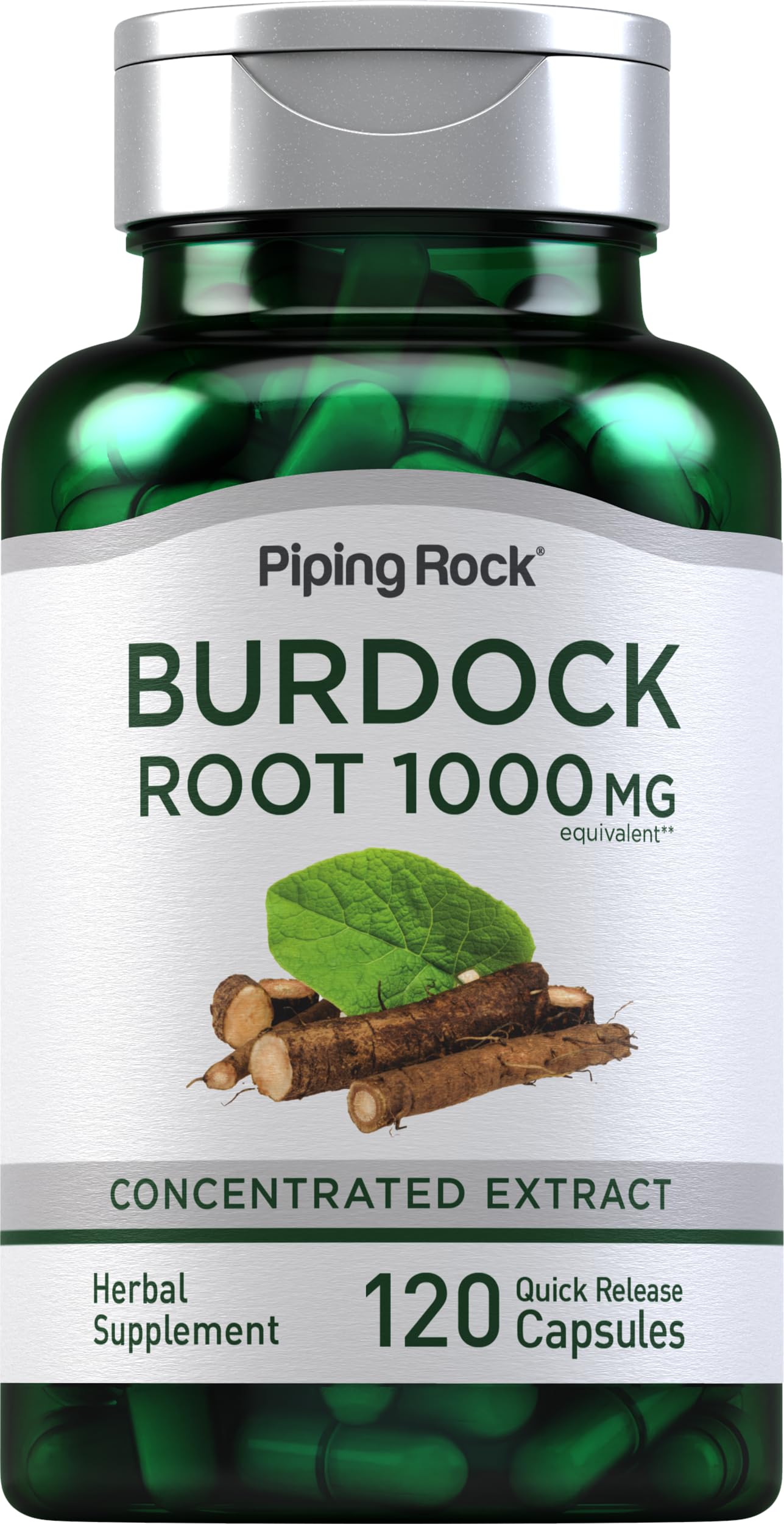 Foto 2 pulgar | Suplemento Piping Rock, Cápsulas De Raíz De Bardana, 1000 Mg, 120 Unidades - Venta Internacional.