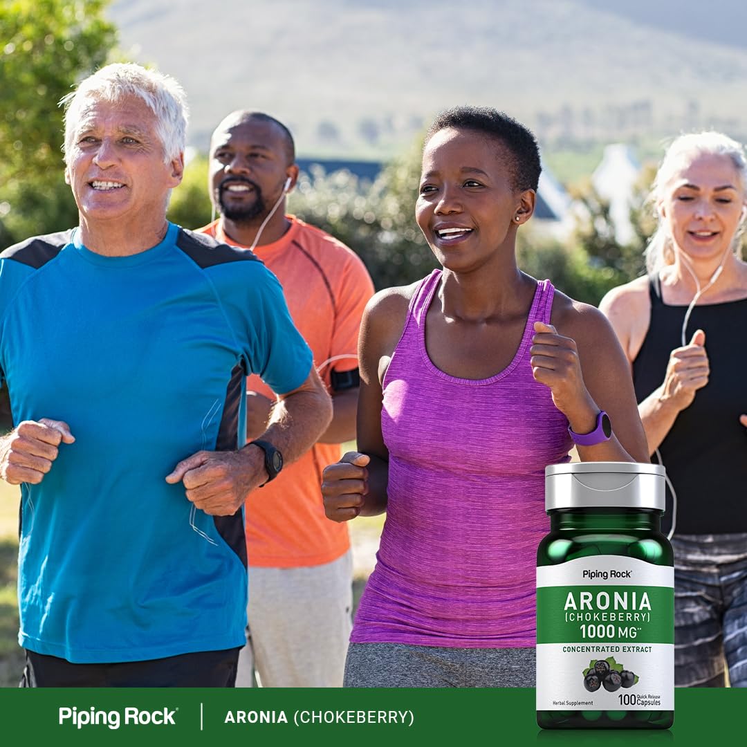 Foto 6 | Suplemento Piping Rock, Cápsulas De Bayas De Aronia, 1000 Mg, 100 Píldoras - Venta Internacional.