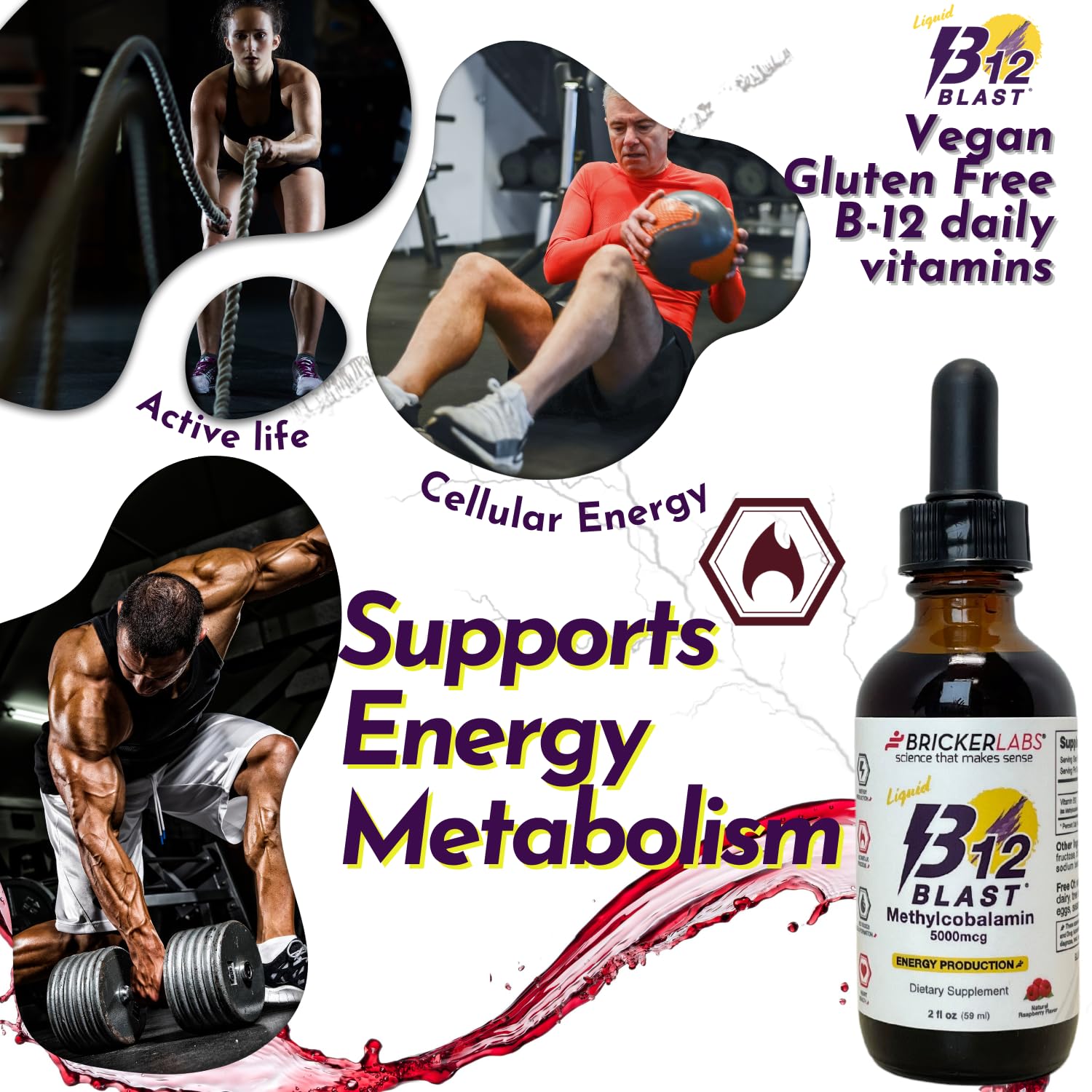 Foto 4 | Suplemento De Metilcobalamina B12 Blast De Bricker Labs 5000 Mcg - Venta Internacional.