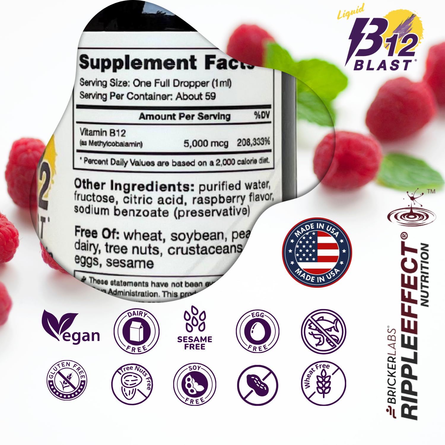 Foto 7 | Suplemento De Metilcobalamina B12 Blast De Bricker Labs 5000 Mcg - Venta Internacional.