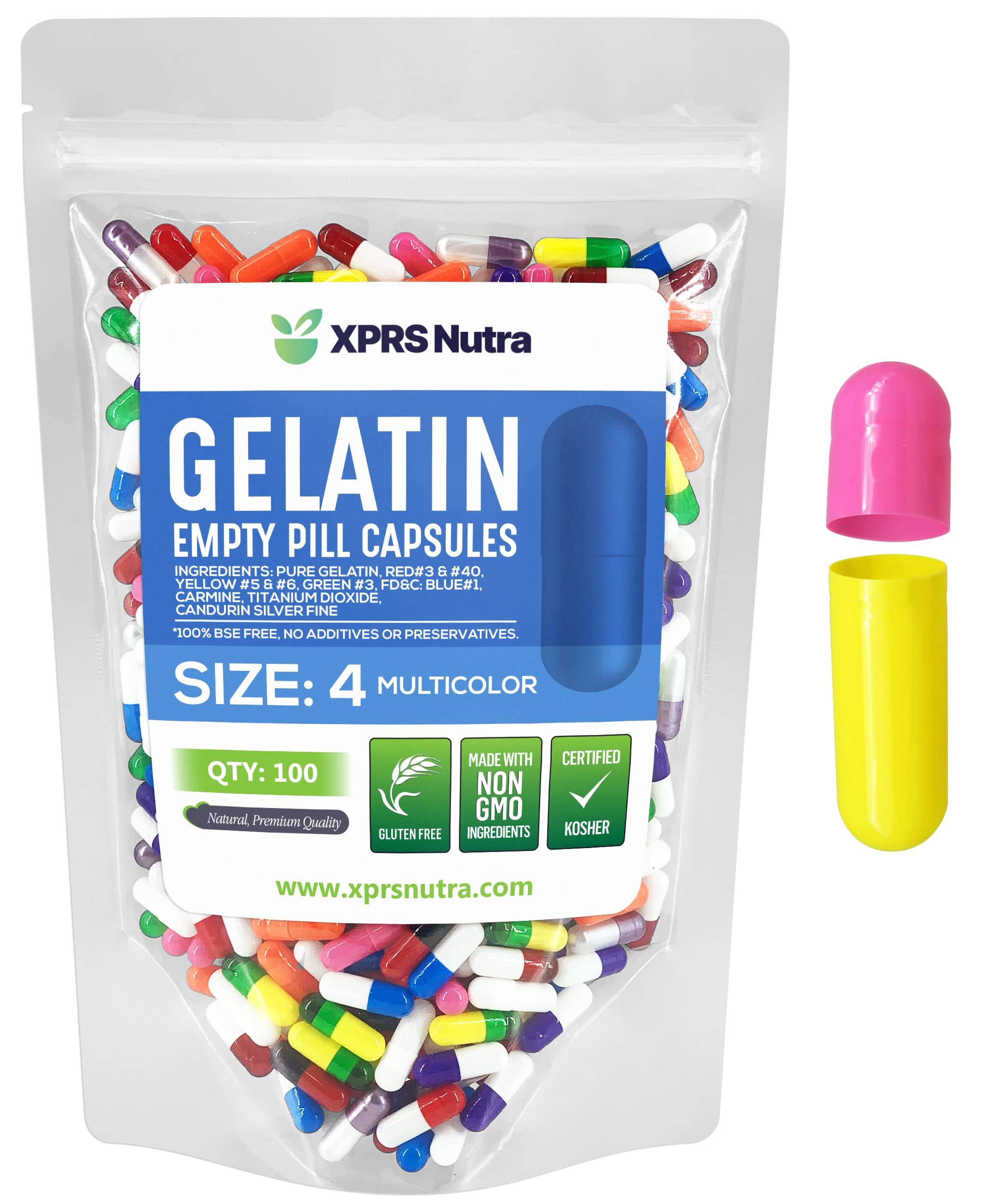Foto 2 pulgar | Cápsulas De Gelatina Vacías Xprs Nutra, Tamaño 4, 100 Unidades - Venta Internacional.