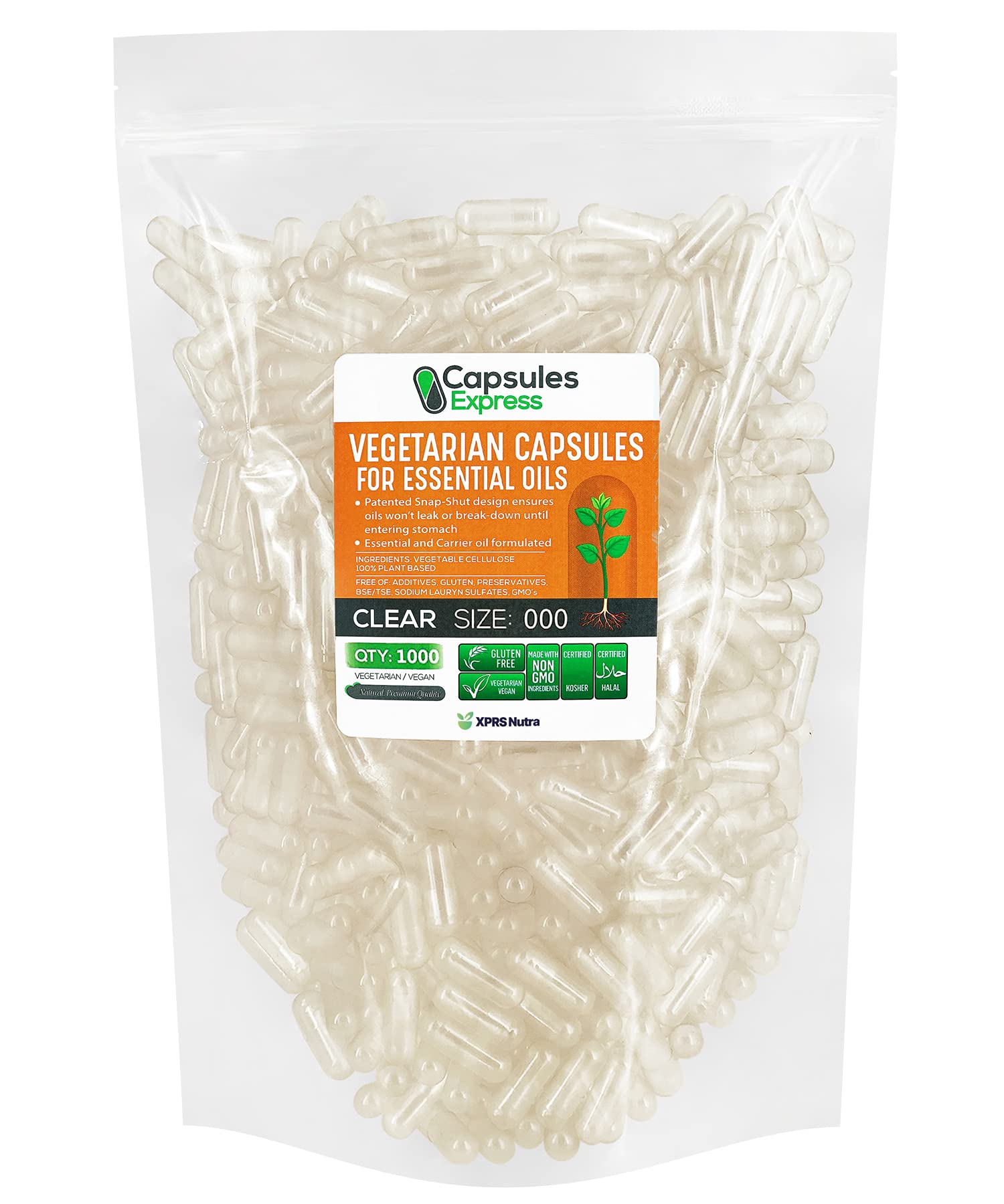 Foto 2 pulgar | Cápsulas Veganas Vacías Xprs Nutra, Tamaño 000, 1000 Unidades - Venta Internacional.