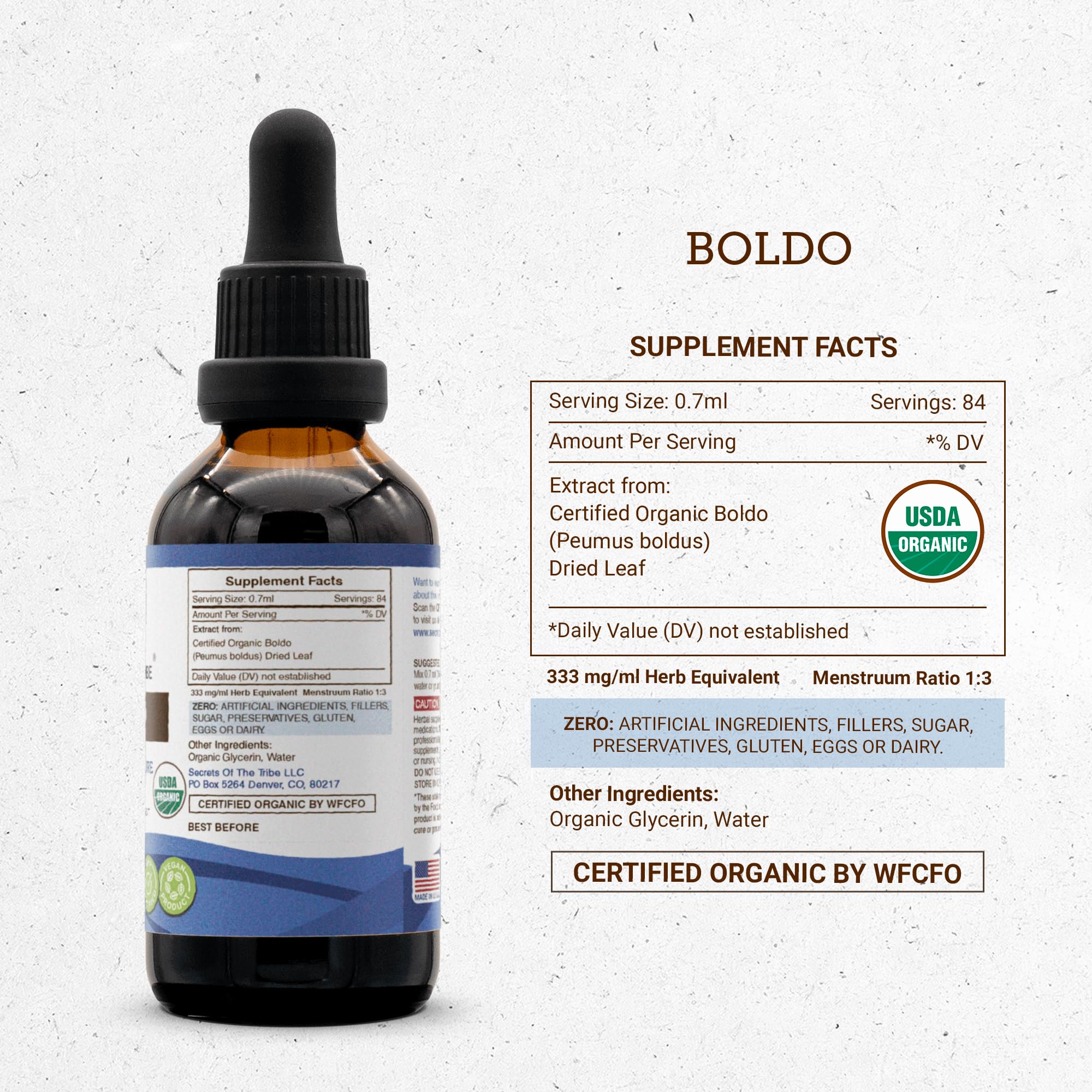 Foto 5 pulgar | Extracto De Hierbas Secrets Of The Tribe Boldo, 60 Ml, Usda Organic - Venta Internacional.