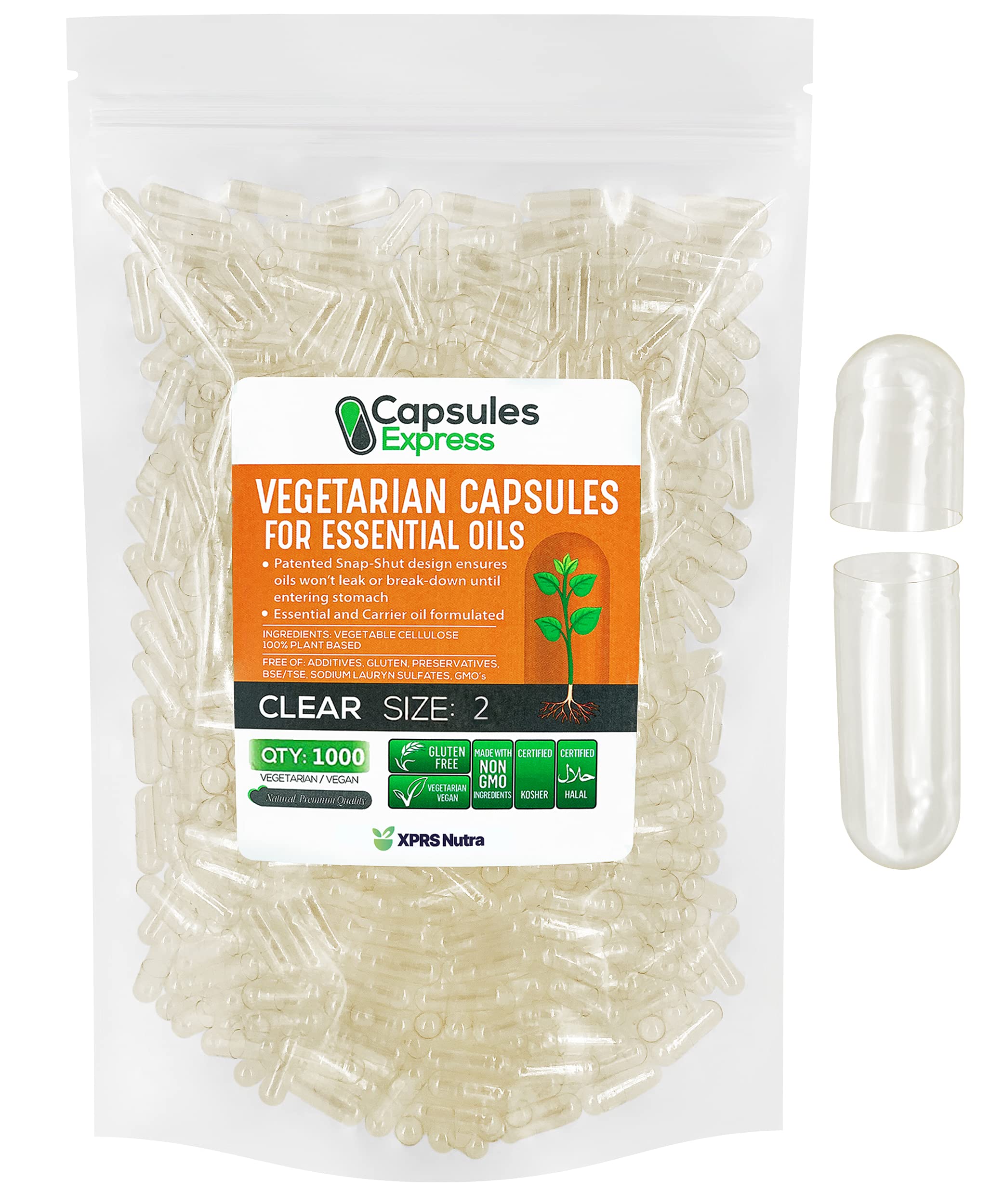 Foto 2 pulgar | Cápsulas Veganas Vacías Xprs Nutra Tamaño 2, 1000 Unidades - Venta Internacional.