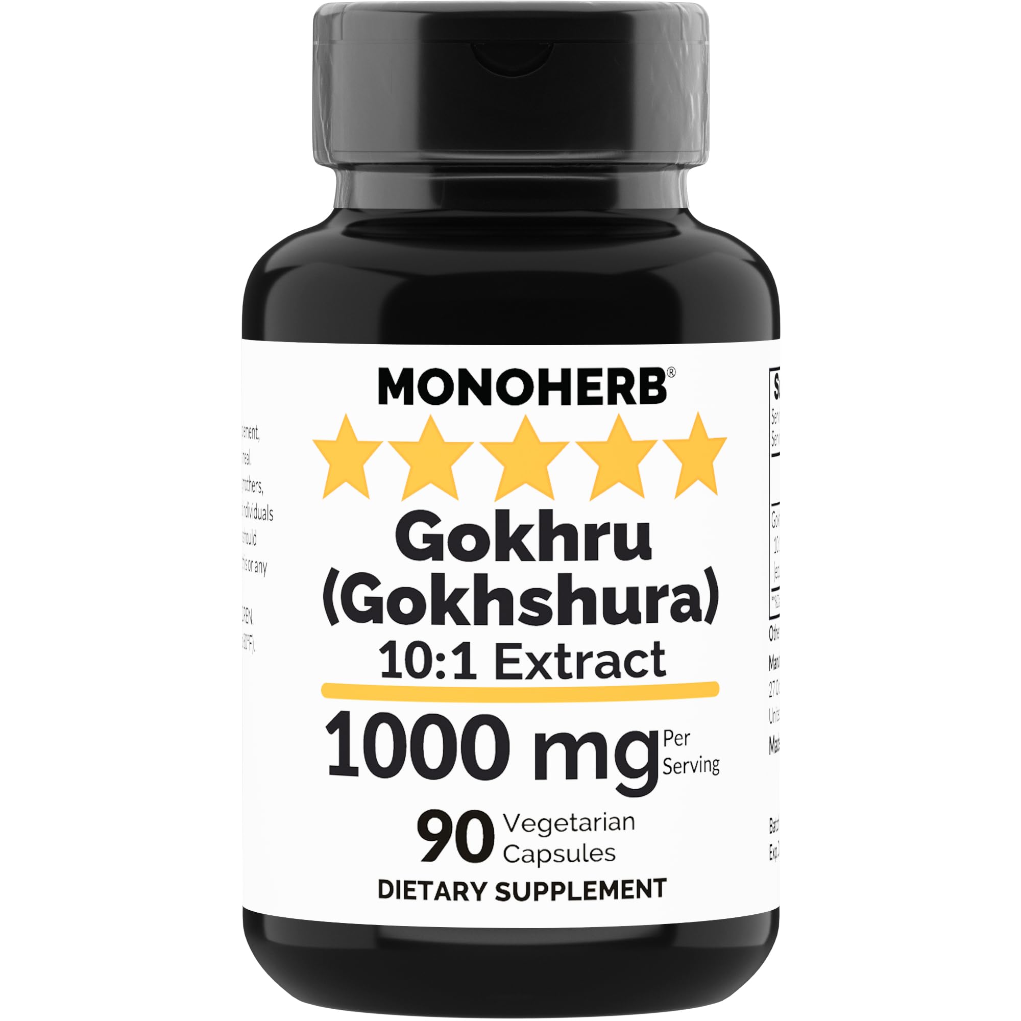 Foto 2 pulgar | Suplemento Monoherb Extracto De Gokhru Gokhshura 1000 Mg 90 Cápsulas - Venta Internacional.