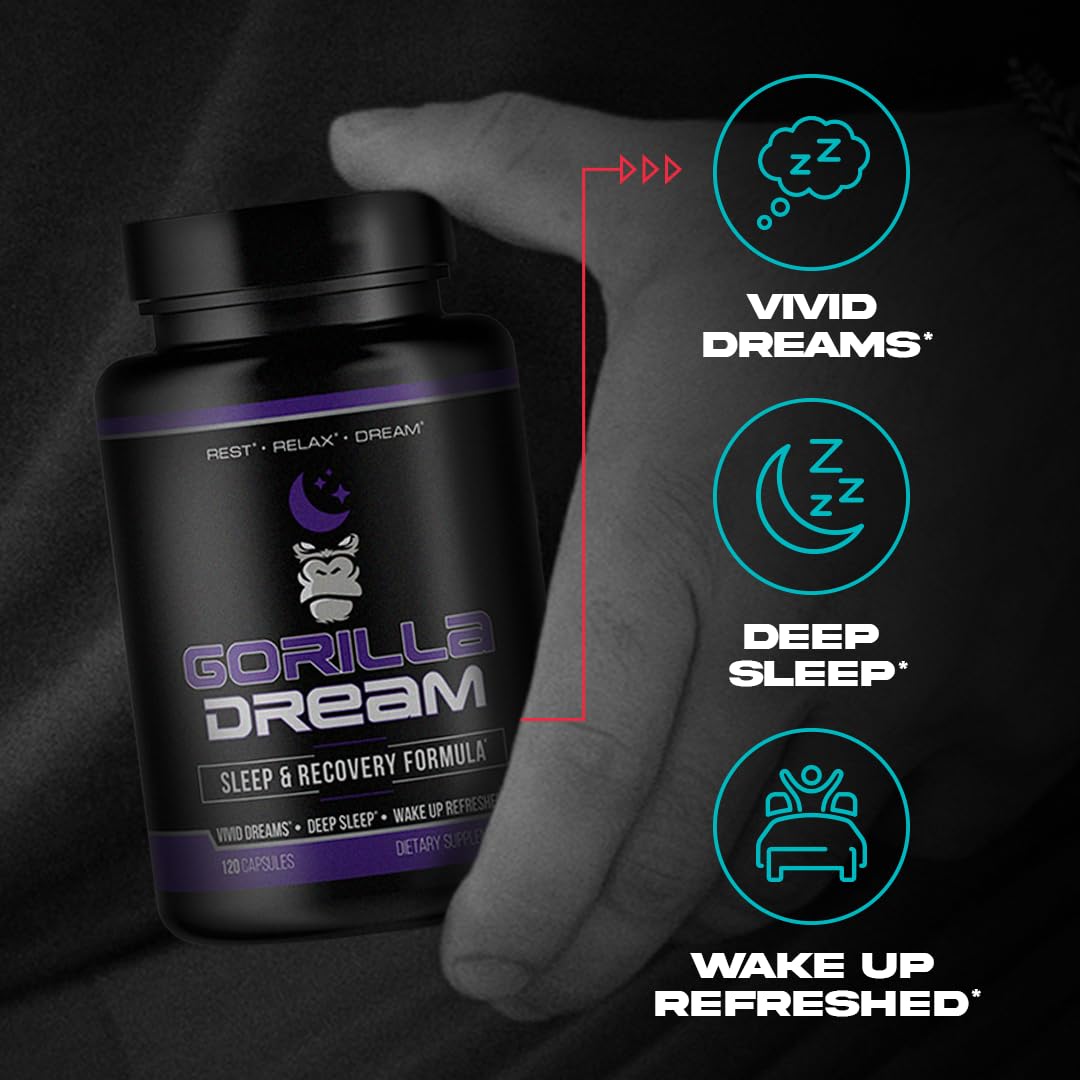 Foto 3 pulgar | Suplemento Para Dormir Gorilla Mind Dream 120 Cápsulas - Venta Internacional.
