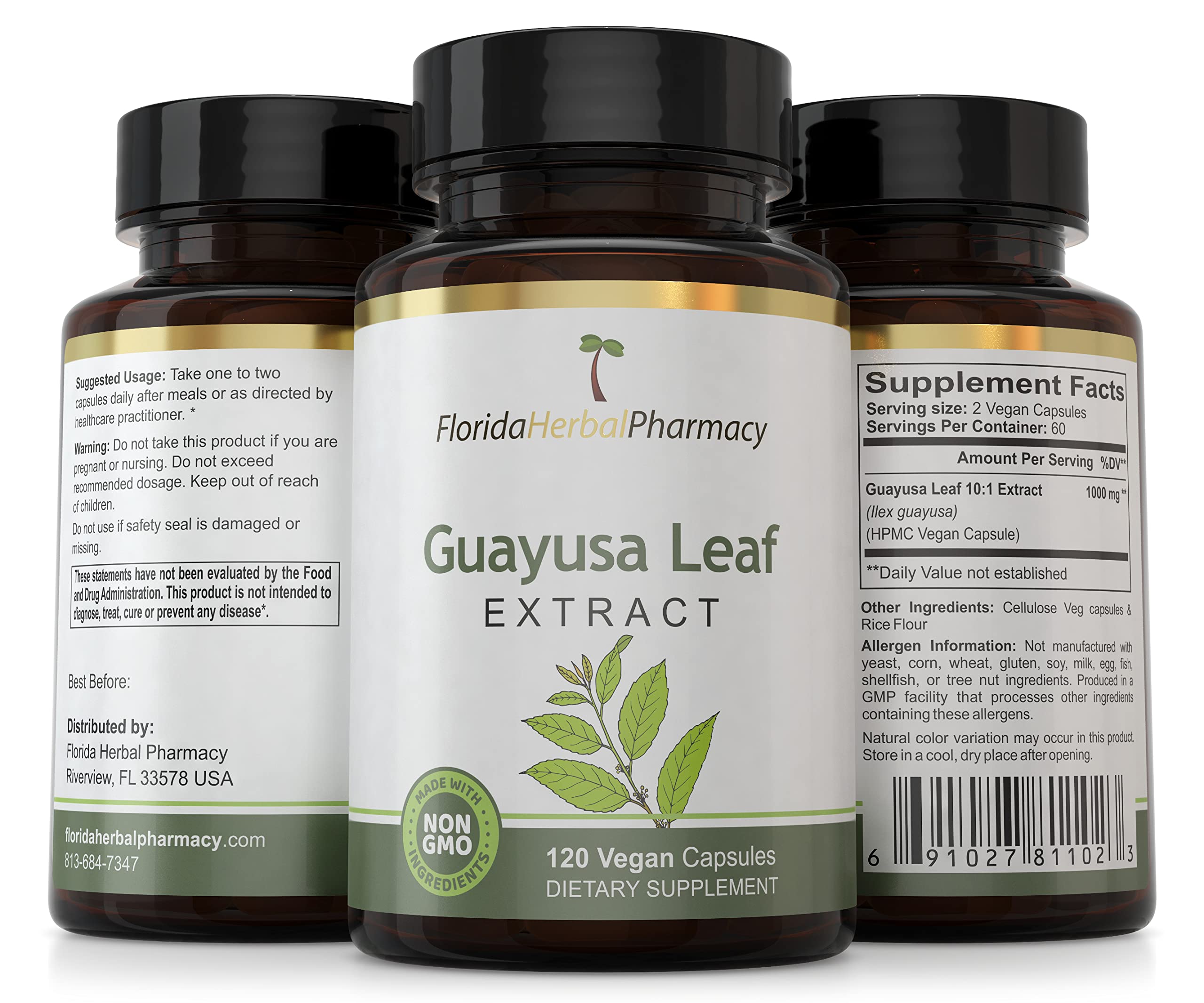 Foto 5 pulgar | Suplemento De Extracto De Hoja De Guayusa De Florida Herbal Pharmacy - Venta Internacional.