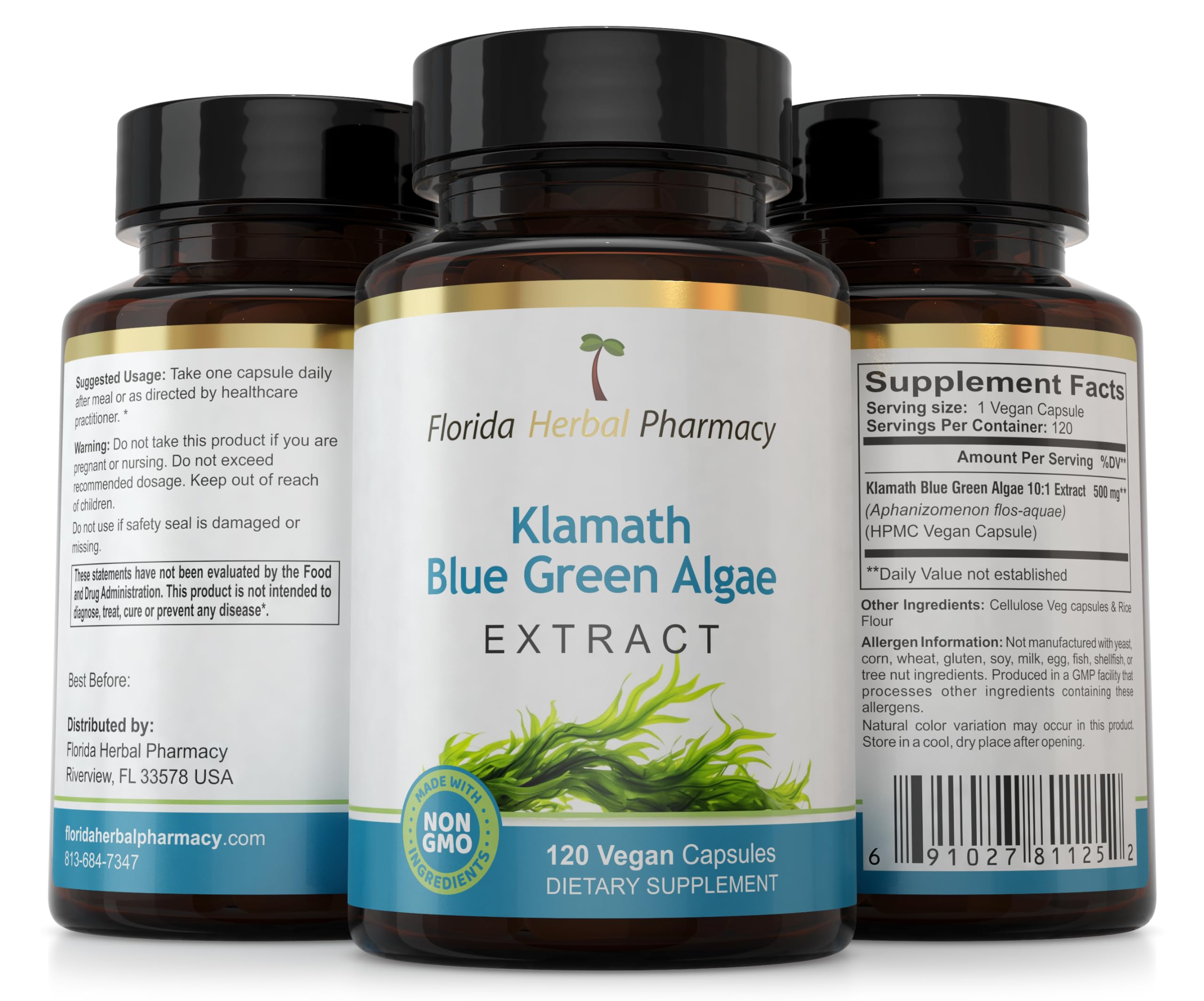 Foto 5 pulgar | Suplemento De Algas Verdes Azules Klamath De Florida Herbal Pharmacy - Venta Internacional.
