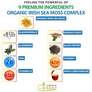 Foto 3 | Suplemento Orgánico Cadane Irish Sea Moss En Cápsulas X120 - Venta Internacional.
