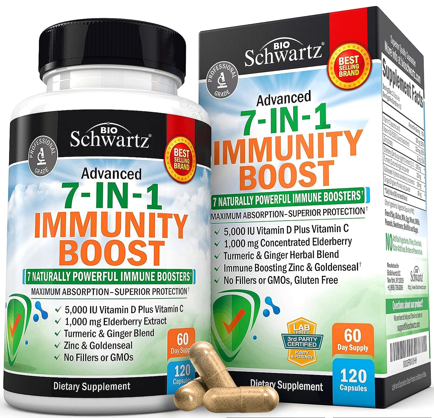 Foto 2 pulgar | Complemente Bioschwartz Immune Support Con Zinc Y Vitamina C D - Venta Internacional.