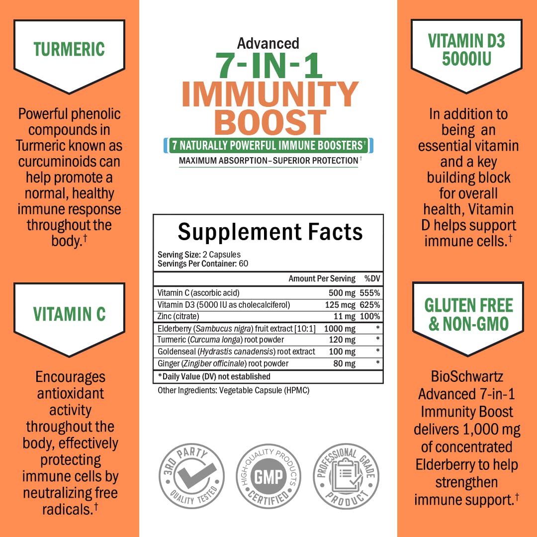 Foto 5 pulgar | Complemente Bioschwartz Immune Support Con Zinc Y Vitamina C D - Venta Internacional.