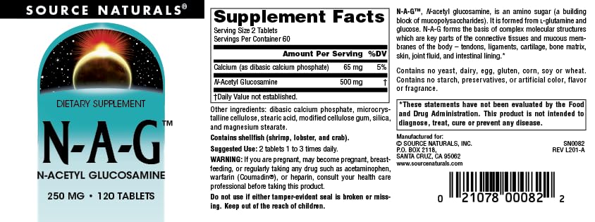 Foto 5 pulgar | Supplement Source Naturals N-a-g 250 Mg De N-acetil Glucosamina - Venta Internacional.