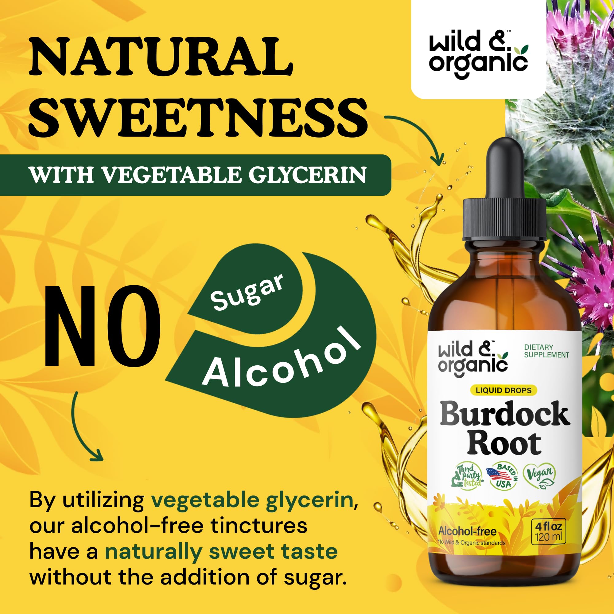 Foto 6 | Tintura Antioxidante De Raíz De Bardana Silvestre Y Orgánica 118 Ml - Venta Internacional.