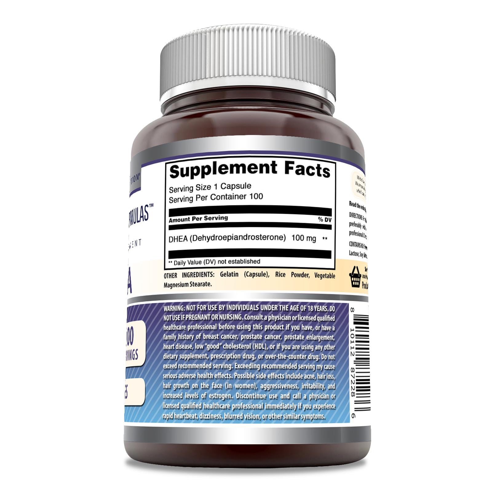 Foto 2 | Supplement Amazing Formulas Dhea, Cápsulas De 100 Mg, 100 Unidades - Venta Internacional.