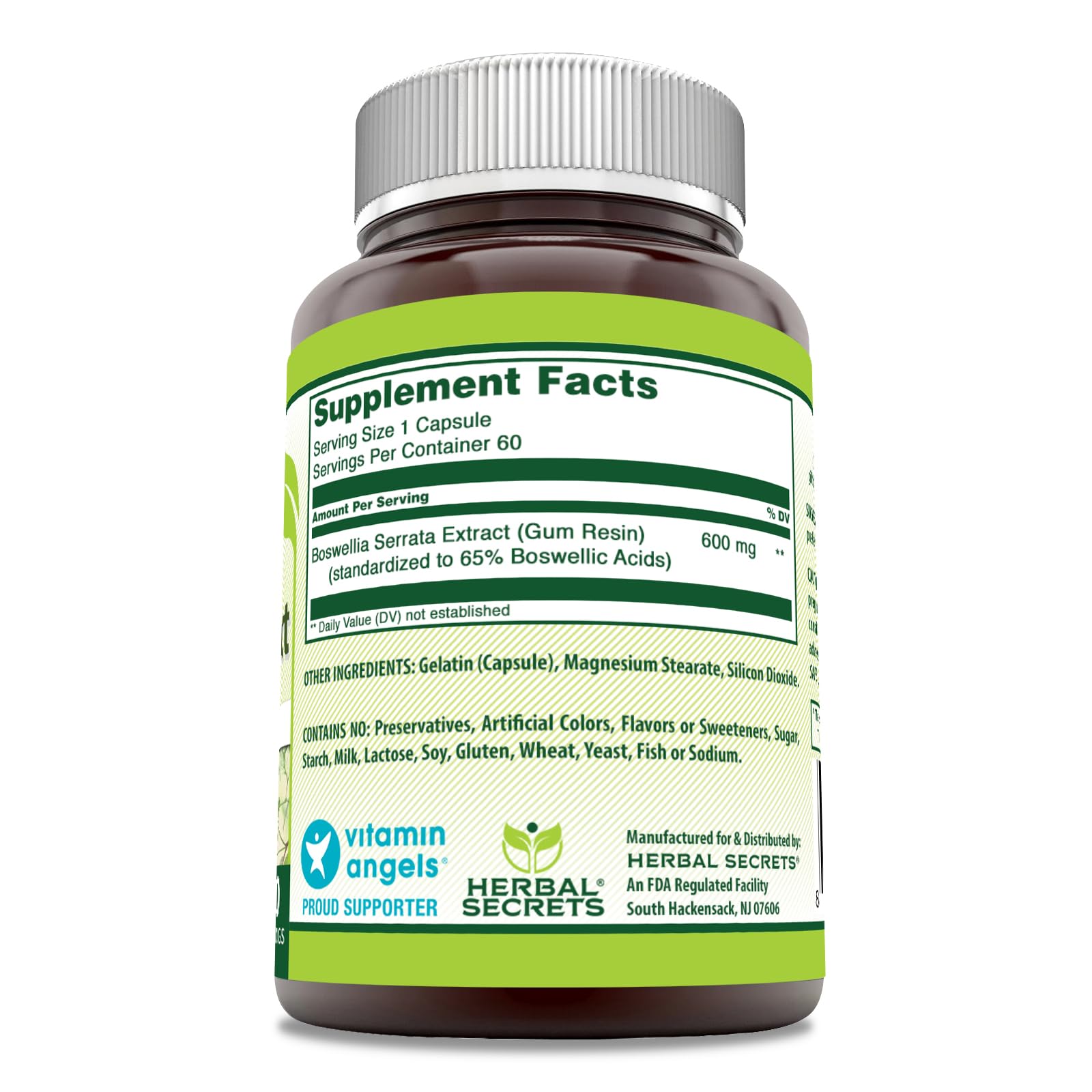 Foto 3 pulgar | Suplemento De Extracto De Boswellia Serrata De Herbal Secrets 600 Mg - Venta Internacional.