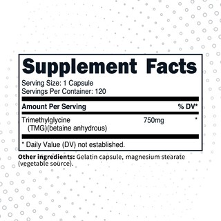 Foto 2 | Tipo De Suplemento Zero Clean Tmg Trimetilglicina 750 Mg 120 Cápsulas - Venta Internacional.
