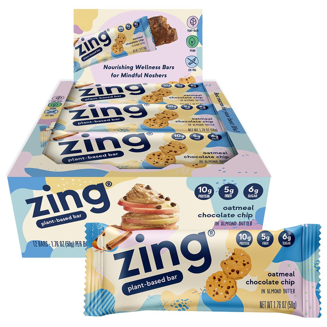 Foto 2 pulgar | Barritas Proteicas Zing De Avena Con Chispas De Chocolate Veganas 12 Unidades - Venta Internacional.