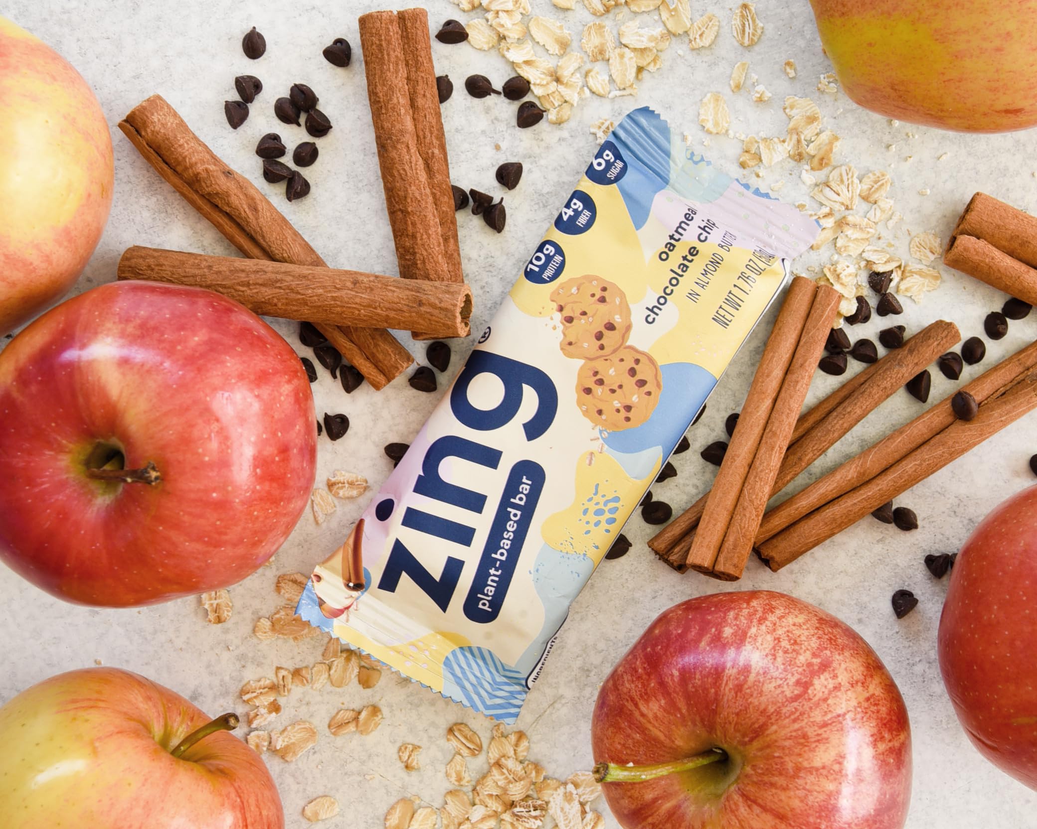 Foto 5 pulgar | Barritas Proteicas Zing De Avena Con Chispas De Chocolate Veganas 12 Unidades - Venta Internacional.
