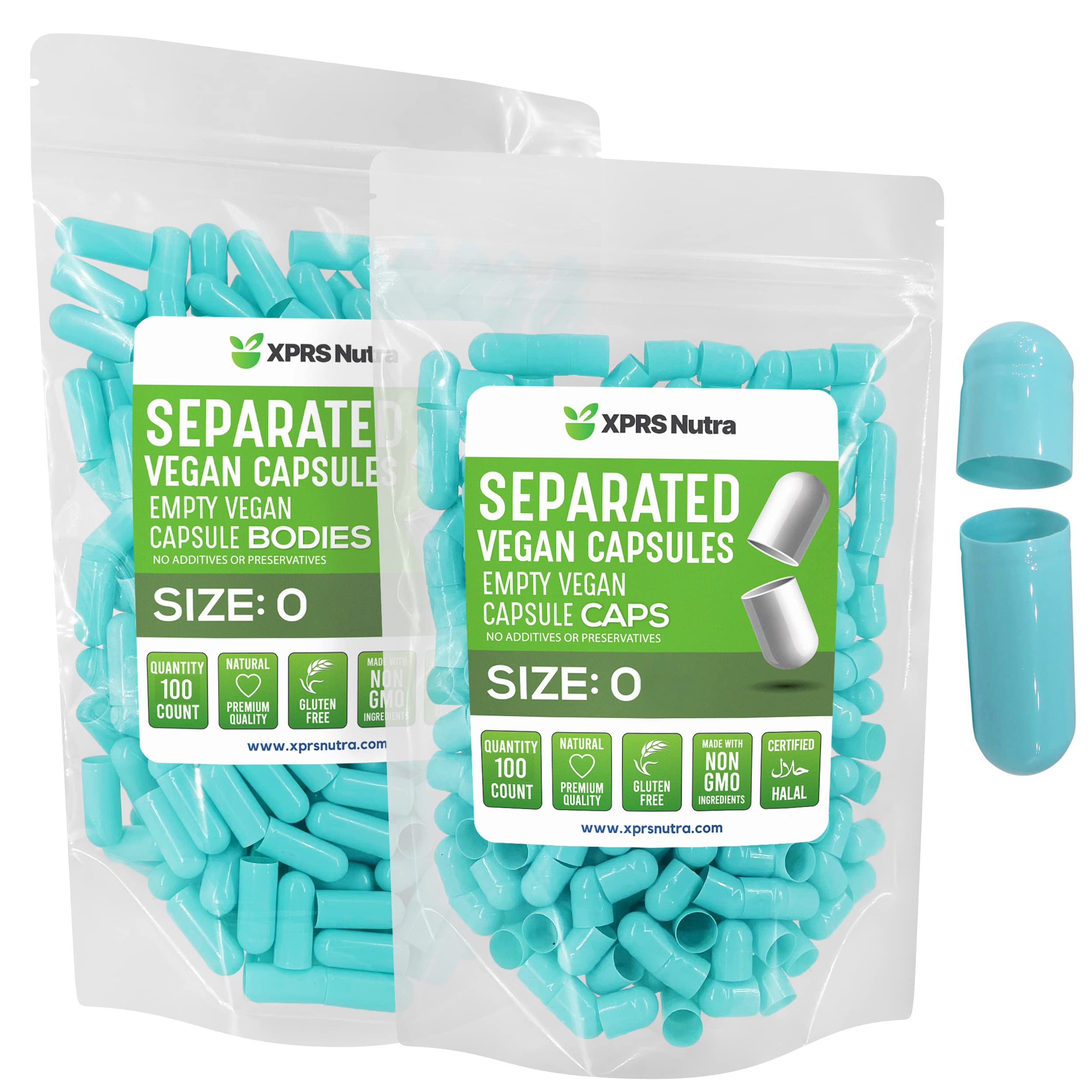 Foto 2 pulgar | Cápsulas Vacías Xprs Nutra Vegan De Tamaño 0 A 100 Unidades (color Aguamarina) - Venta Internacional.