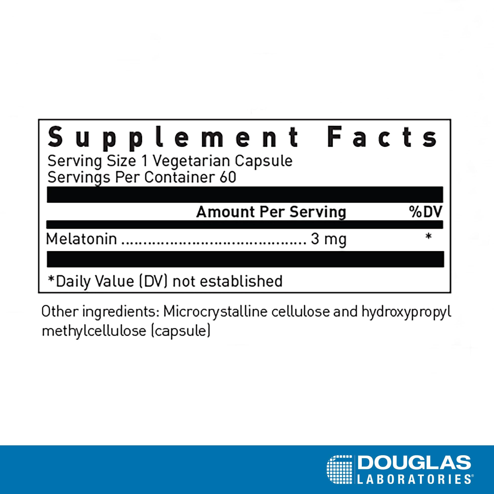 Foto 3 pulgar | Suplemento De Melatonina De Douglas Laboratories, 3 Mg, 60 Cápsulas - Venta Internacional.