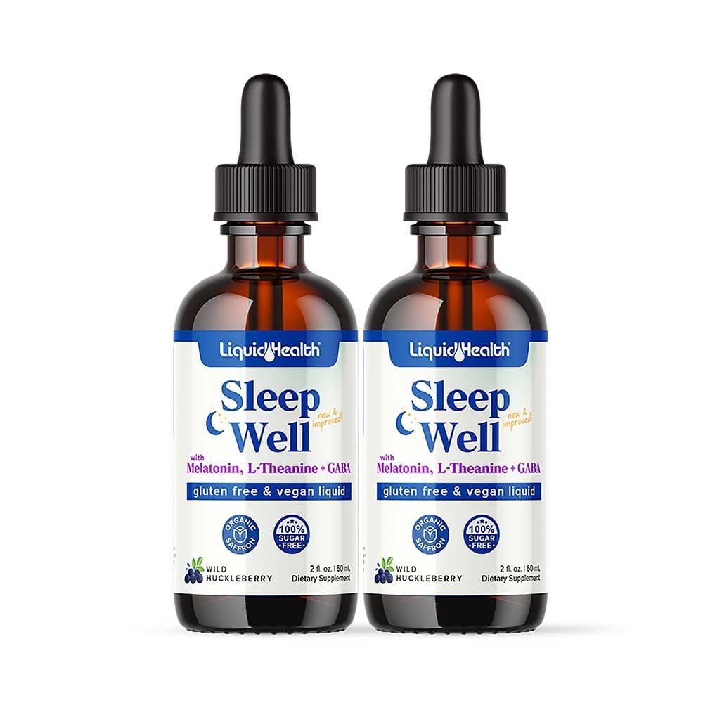 Foto 2 pulgar | Sleep Aid Liquidhealth Sleep Well Melatonina L-teanina, 60 Ml, Paquete De 2 - Venta Internacional.