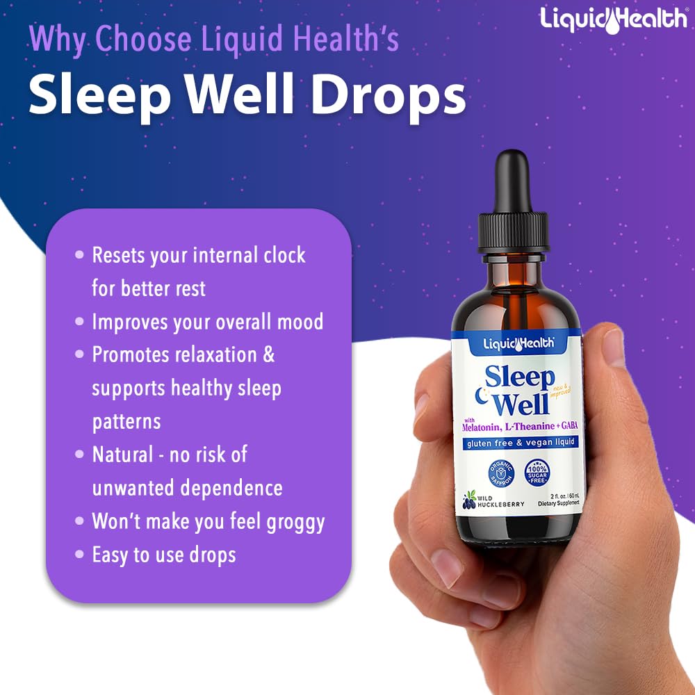 Foto 4 pulgar | Sleep Aid Liquidhealth Sleep Well Melatonina L-teanina, 60 Ml, Paquete De 2 - Venta Internacional.