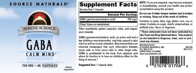 Foto 4 | Supplement Source Naturals Serene Science Gaba 750 Mg 45 Cápsulas - Venta Internacional.