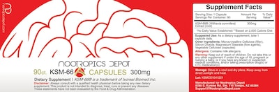 Foto 3 | Suplemento Nootropics Depot Ksm-66 Ashwagandha 300 Mg 90 Cápsulas - Venta Internacional.