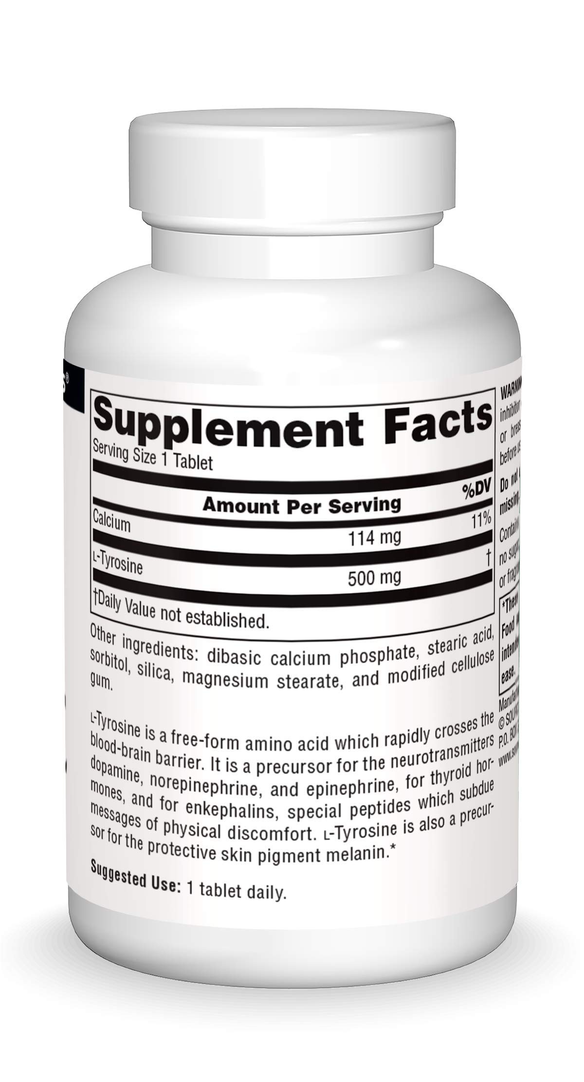 Foto 4 pulgar | Suplemento Source Naturals L-tirosina 50 Comprimidos - Venta Internacional.