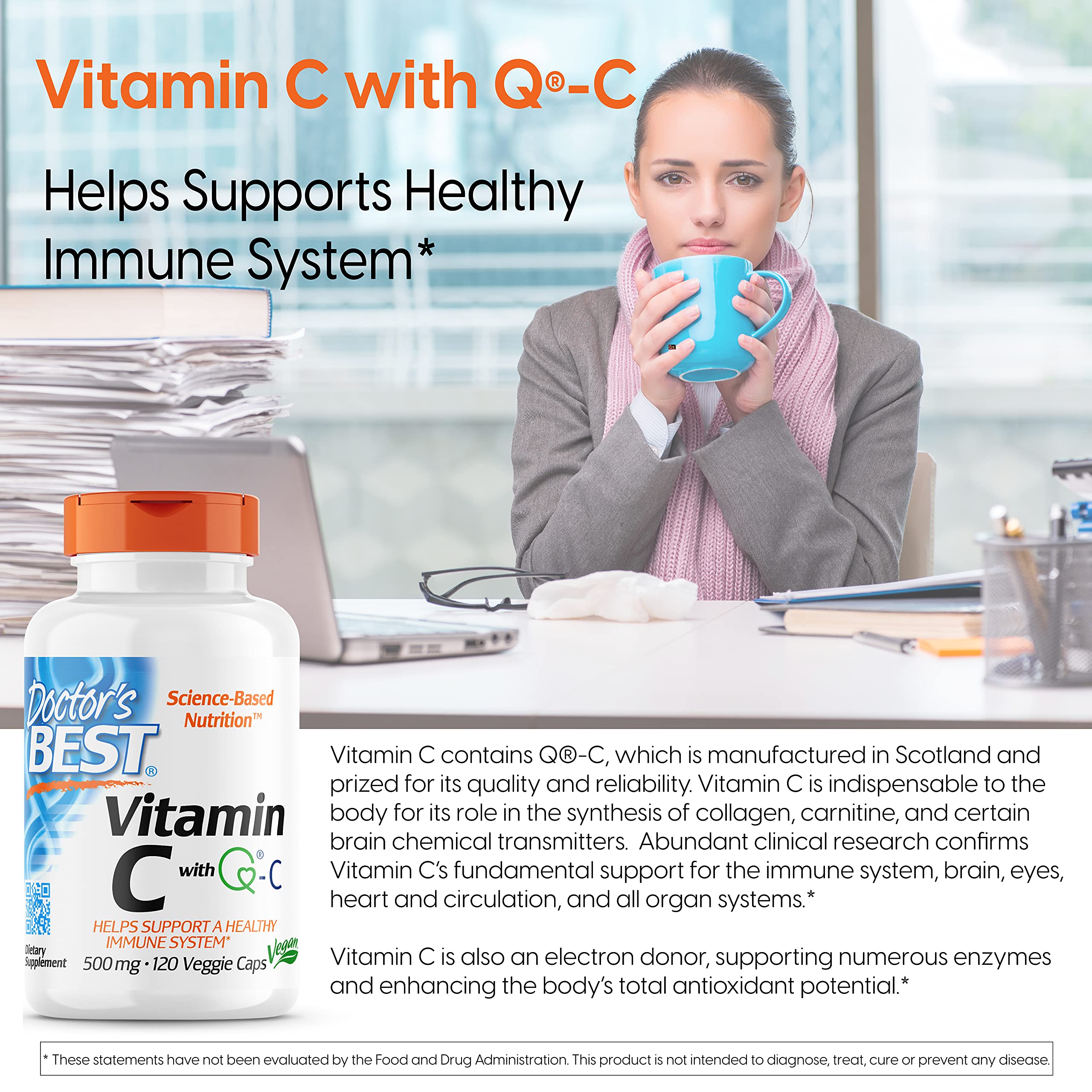 Foto 3 pulgar | Suplemento Doctor's Best Vitamina C 500 Mg 120 Comprimidos - Venta Internacional.
