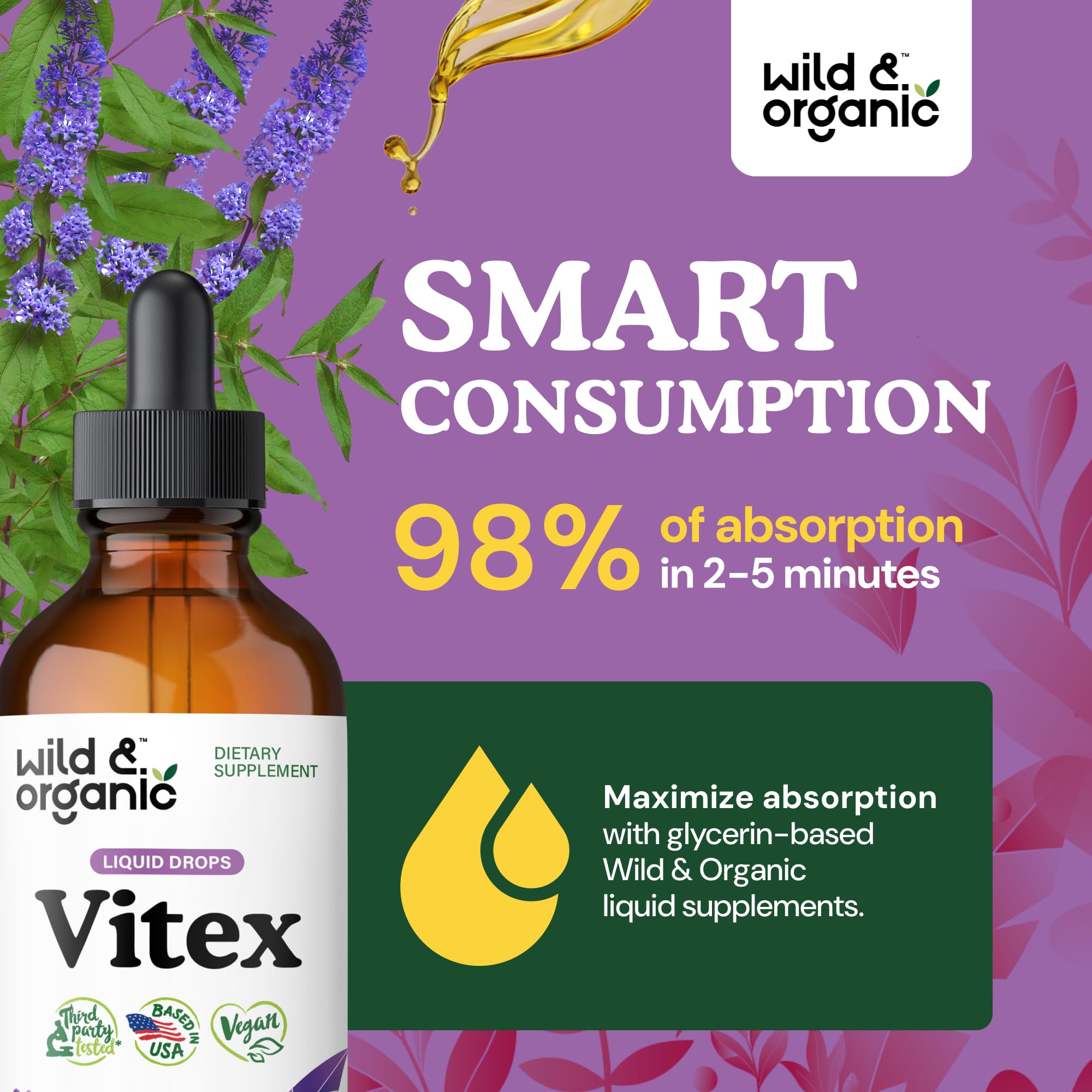 Foto 5 pulgar | Suplemento De Tintura De Sauzgatillo Vitex Silvestre Y Orgánica 120 Ml - Venta Internacional.