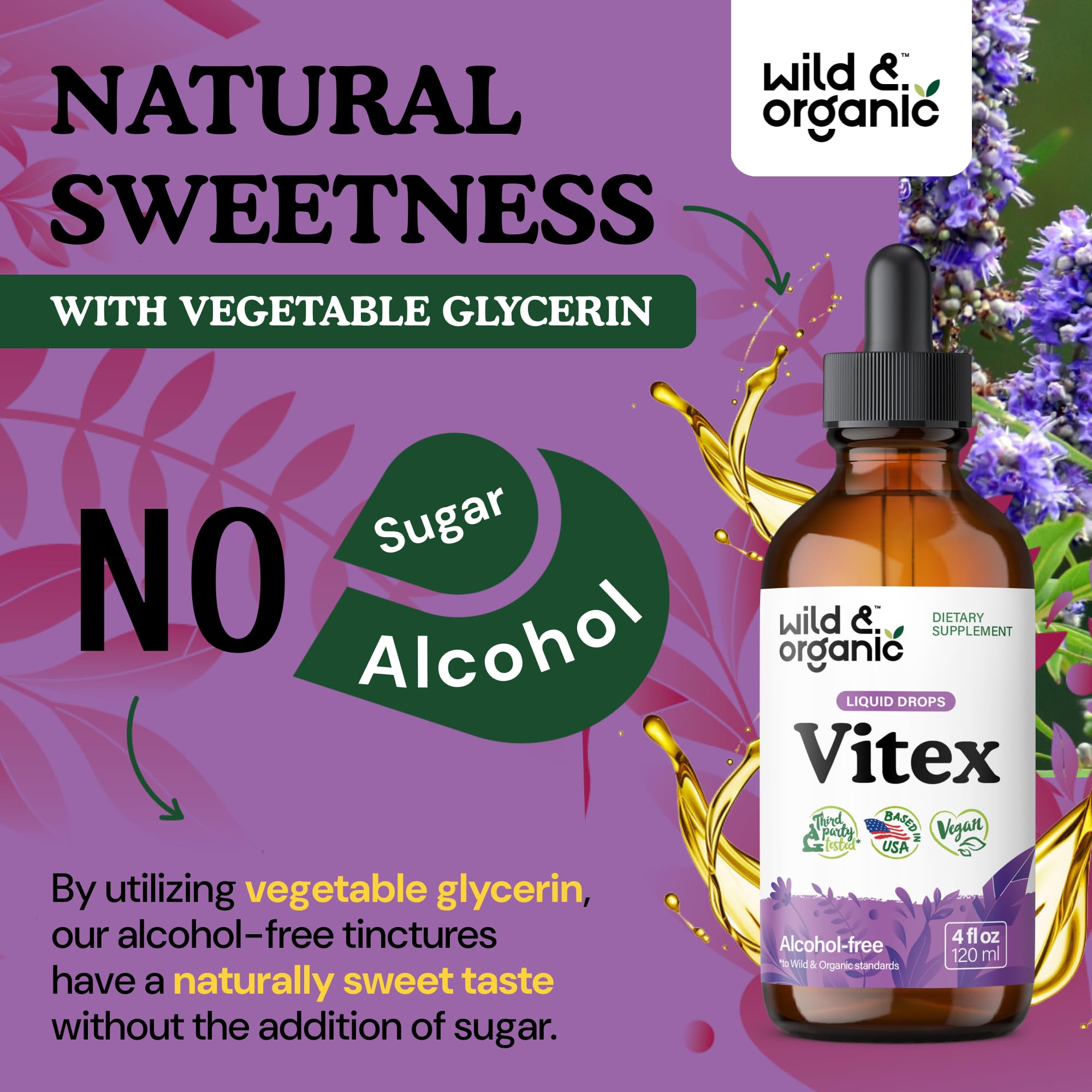 Foto 7 pulgar | Suplemento De Tintura De Sauzgatillo Vitex Silvestre Y Orgánica 120 Ml - Venta Internacional.