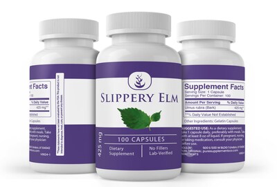 Foto 4 | Suplemento Herbal Con Ingredientes Puros Y Originales Slippery Elm 100 Cápsulas - Venta Internacional.