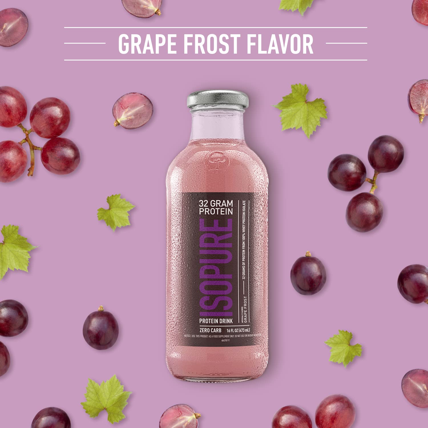 Foto 4 pulgar | Bebida Proteica Isopure Zero Carb 32 G Protein Grape Frost 480 Ml - Venta Internacional.