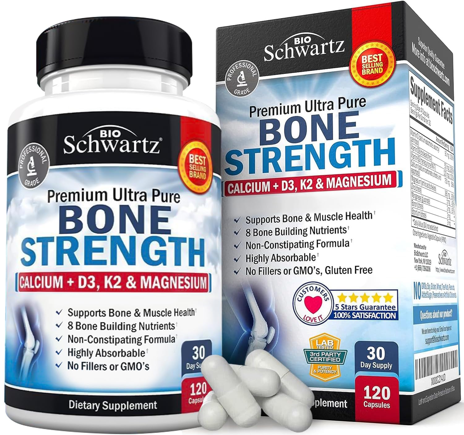 Foto 2 pulgar | Suplemento Bioschwartz Bone Strength Calcium 120 Cápsulas - Venta Internacional.