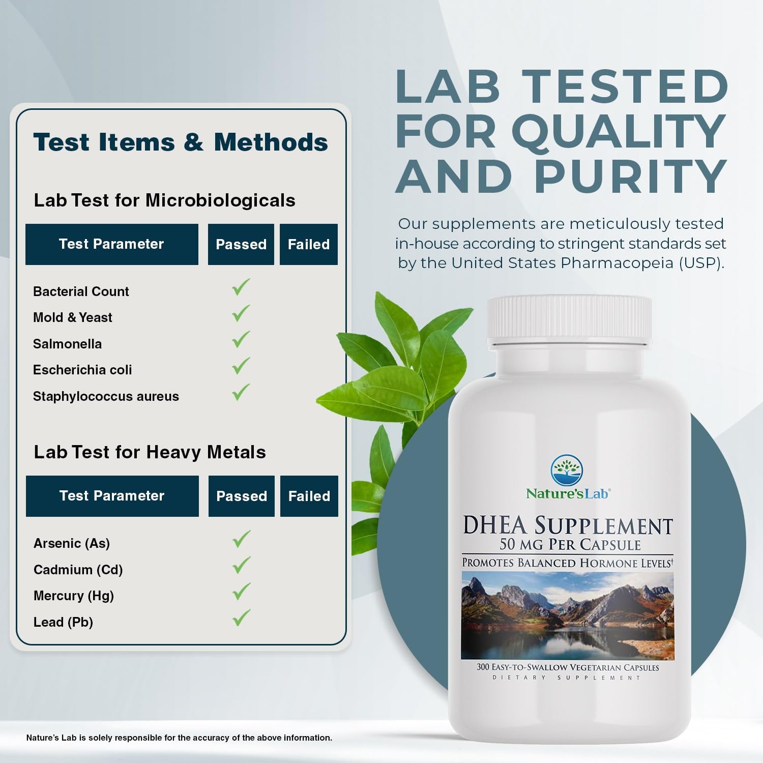 Foto 5 pulgar | Suplemento Nature's Lab Dhea 50 Mg 300 Cápsulas - Venta Internacional.