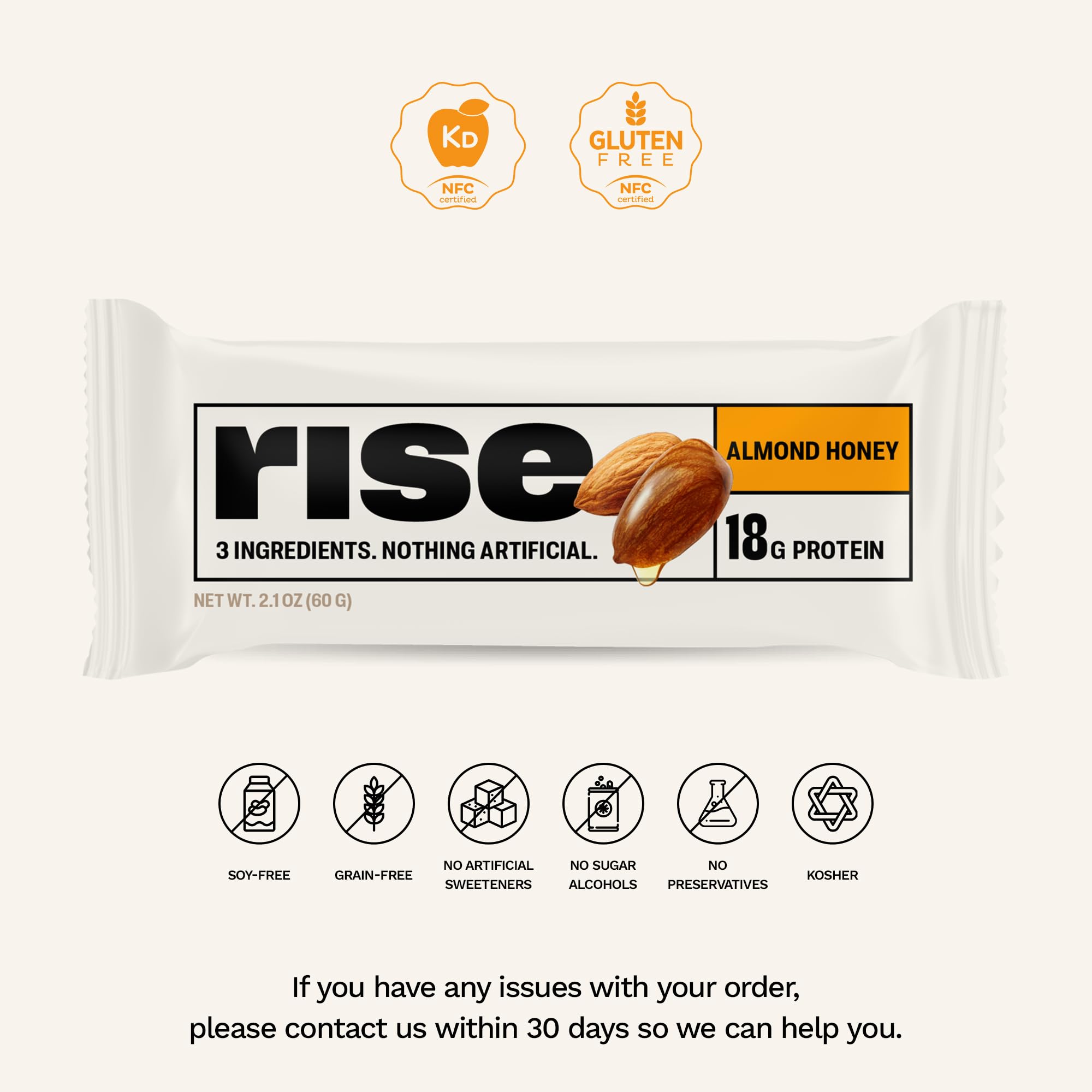Foto 3 | Protein Bars Rise Breakfast, Miel De Suero Y Almendras, 54 G, Paquete De 12 - Venta Internacional.