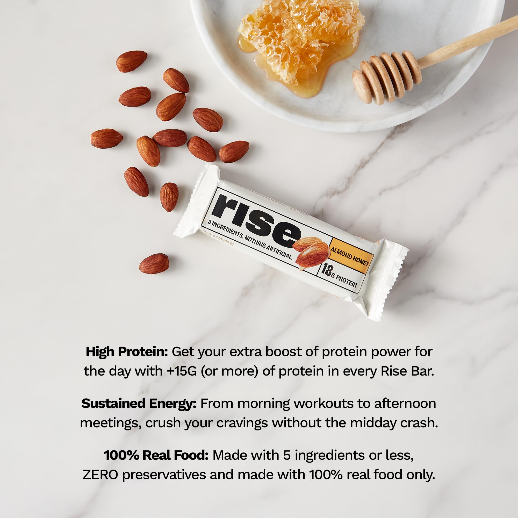 Foto 5 pulgar | Protein Bars Rise Breakfast, Miel De Suero Y Almendras, 54 G, Paquete De 12 - Venta Internacional.