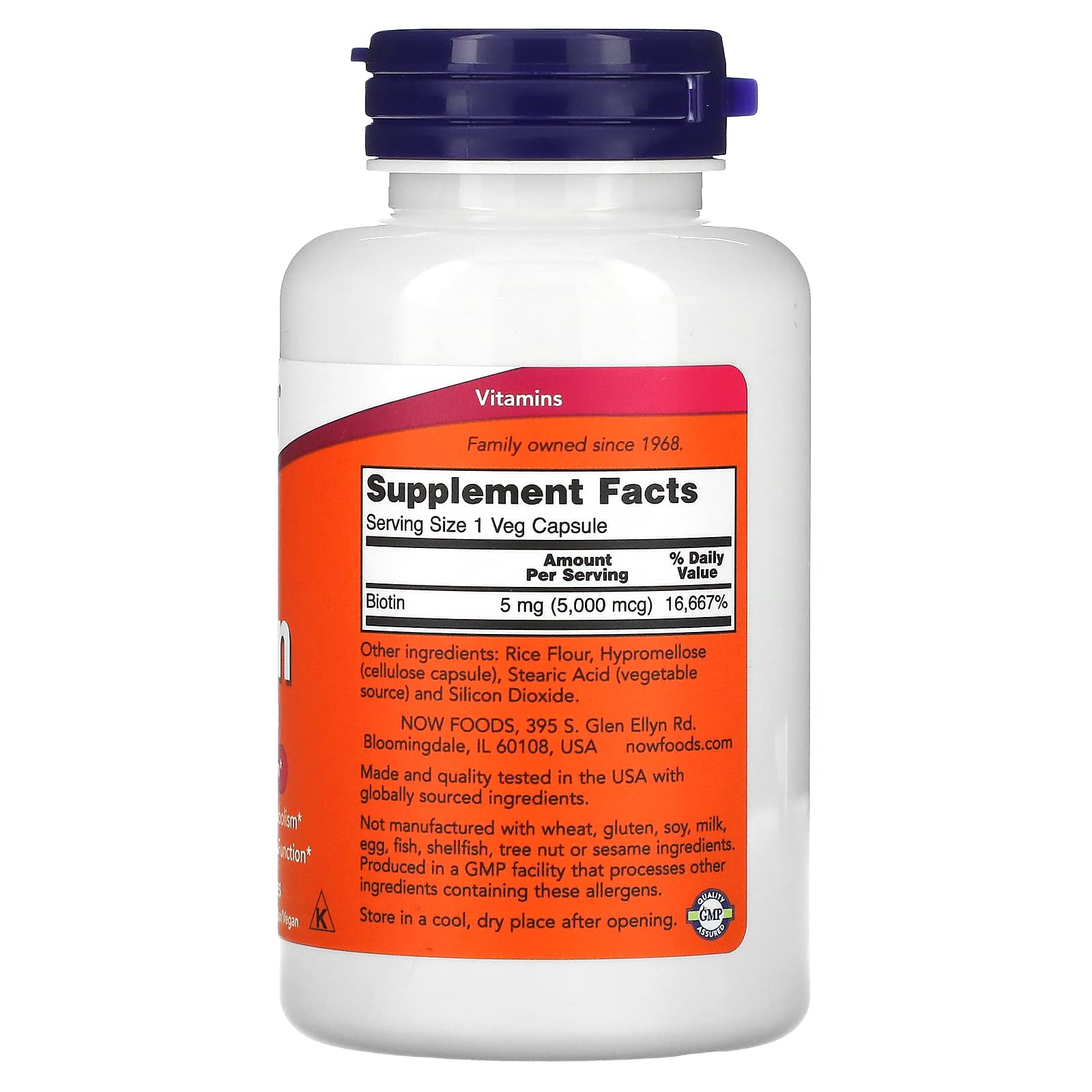 Foto 2 | Suplemento Now Foods Biotina 120 Unidades - Venta Internacional