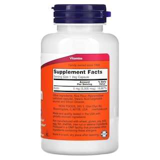 Foto 2 | Suplemento Now Foods Biotina 120 Unidades - Venta Internacional