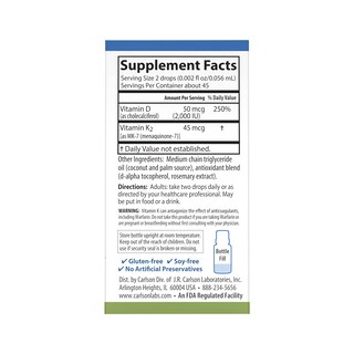 Foto 3 | Suplemento Carlson Super Daily D3 + K2 50 mcg D3 45 mcg MK-7 - Venta Internacional
