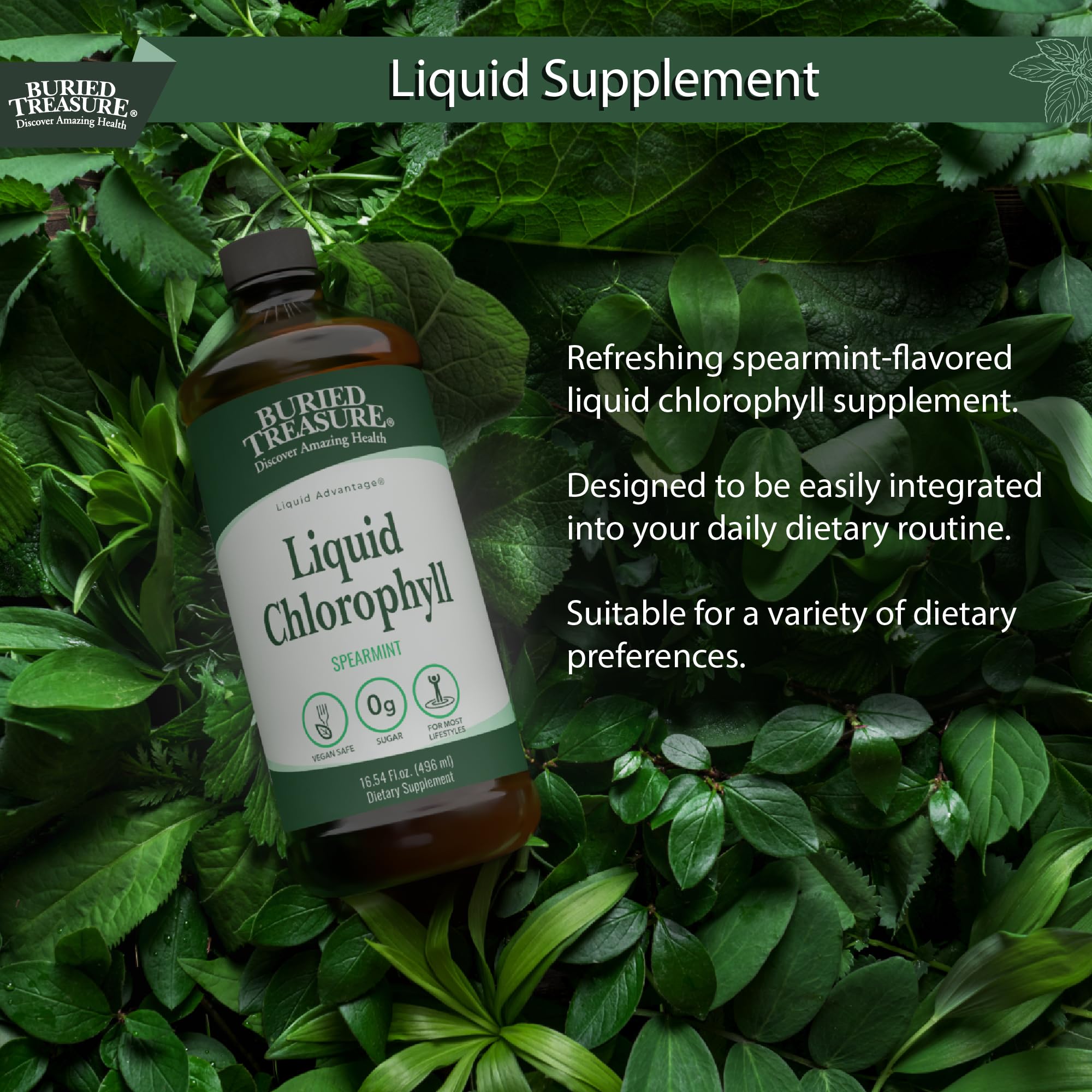 Foto 4 pulgar | Suplemento Buried Treasure Clorofila Líquida Buried 100 Mg 496 Ml - Venta Internacional