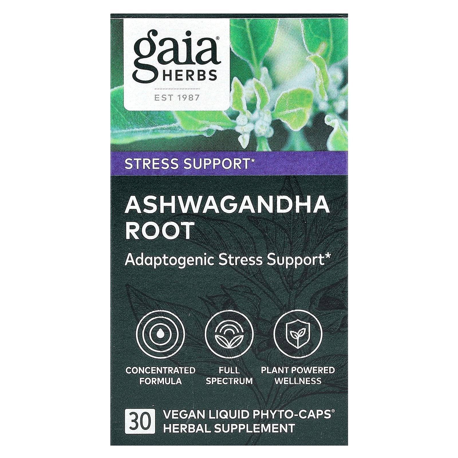 Foto 2 pulgar | Suplemento Gaia Herbs Con Raíz De Ashwagandha, 30 Cápsulas Líquidas Veganas - Venta Internacional.