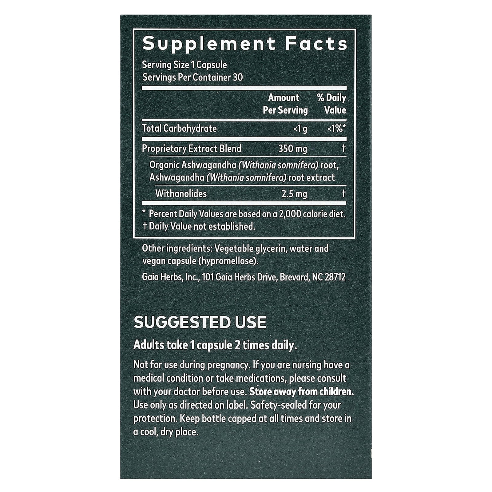Foto 3 pulgar | Suplemento Gaia Herbs Con Raíz De Ashwagandha, 30 Cápsulas Líquidas Veganas - Venta Internacional.