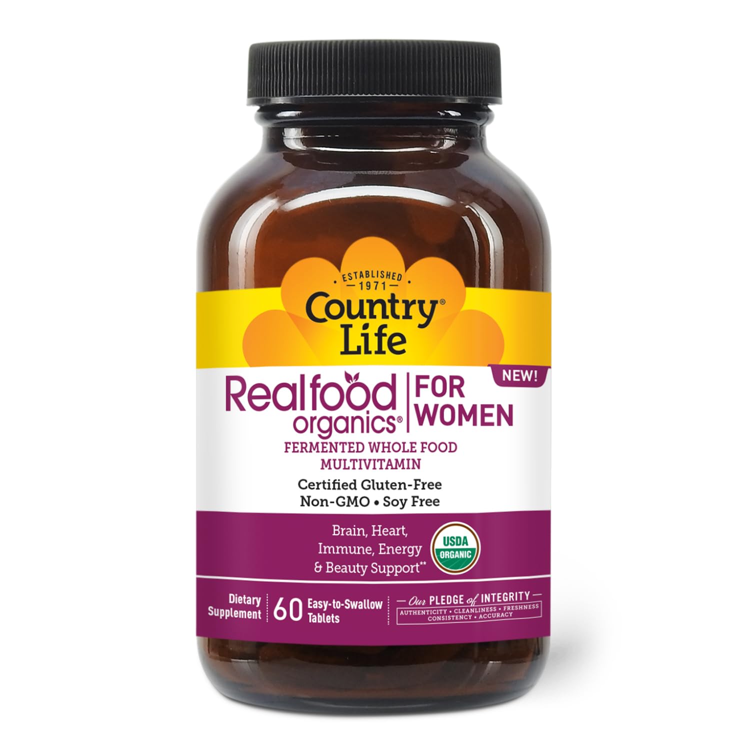 Foto 2 pulgar | Multivitamínico Country Life Realfood Organics 60 Capsulas - Venta Internacional